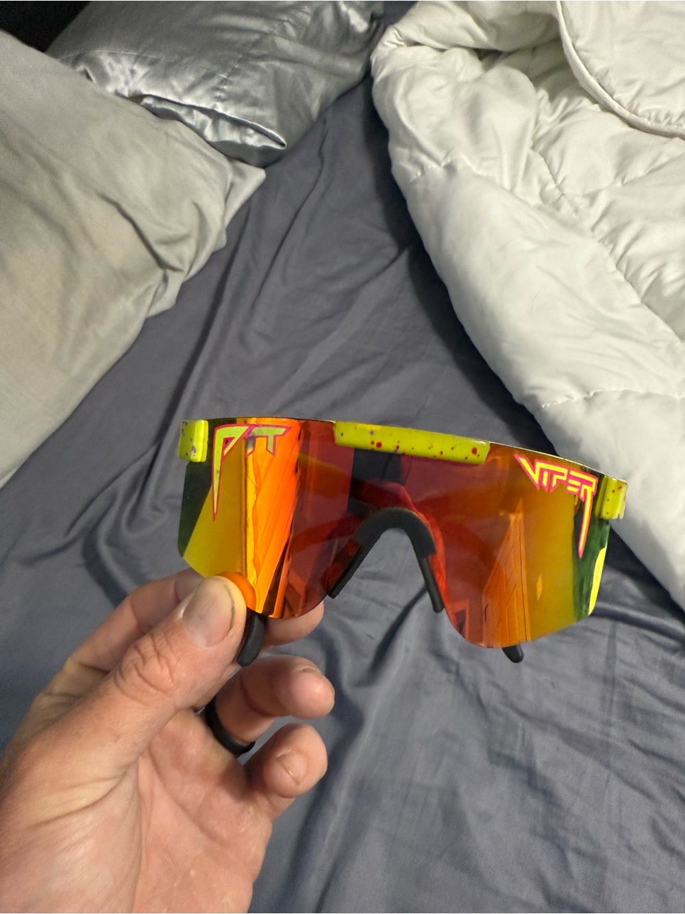 Pit Viper Sunglasses Yellow Frame Red Mirrored Lens